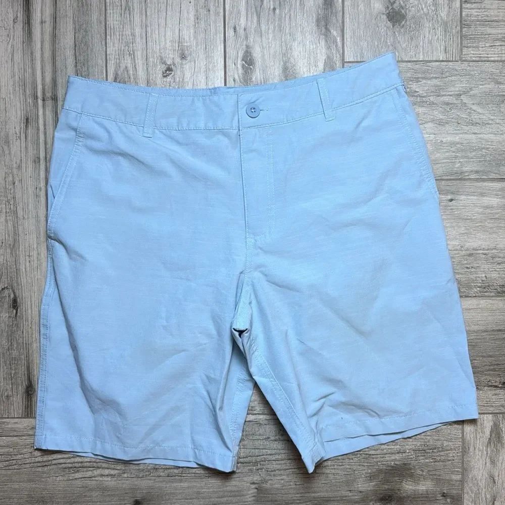Goodfellow & Co Mens Mid-Rise Flat Front Chino Shorts Blue Size W33